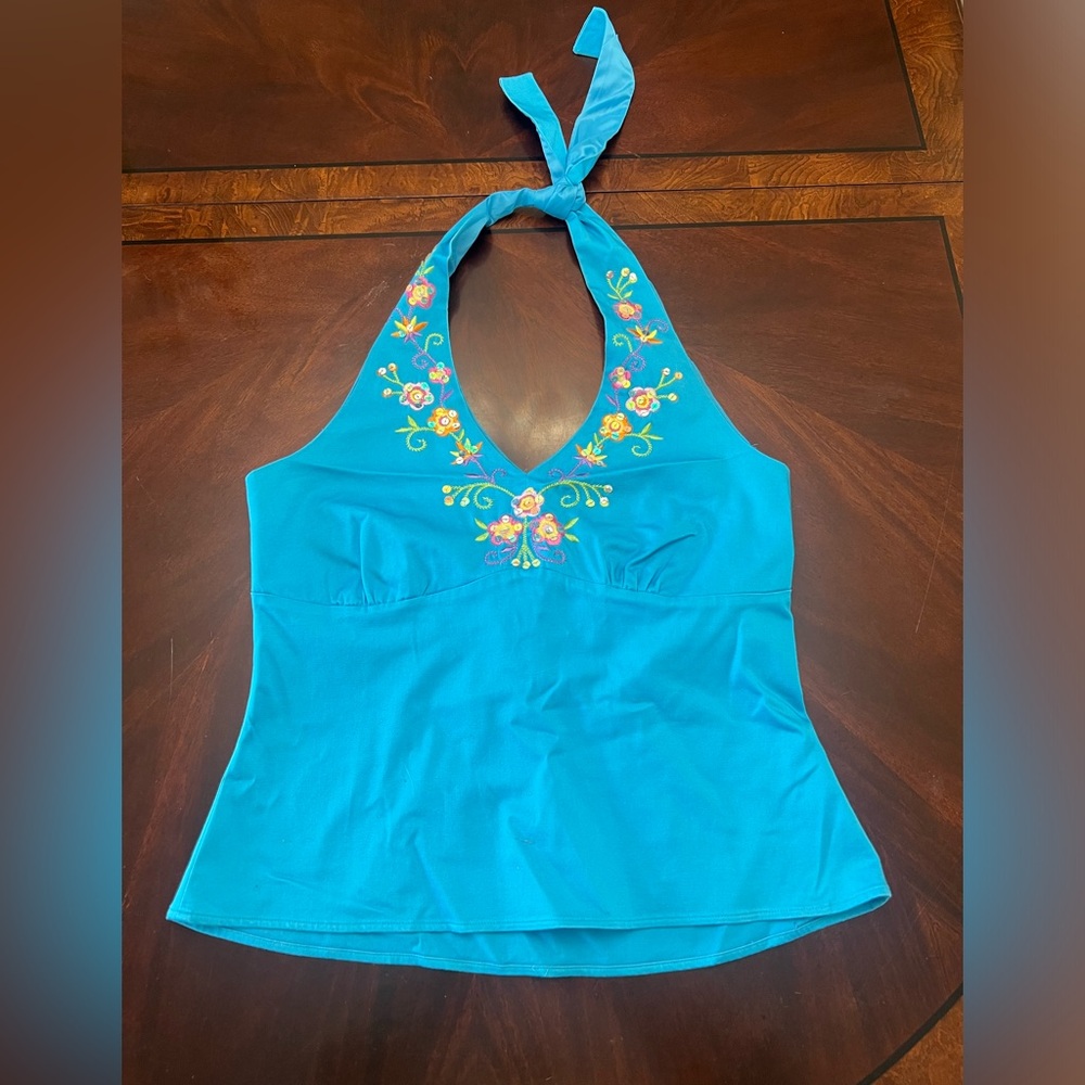 Embroidered Halter Top
